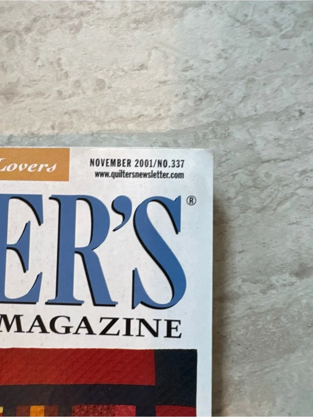 Quilter's‎ Newsletter Magazine Vintage Nov 2001